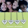 Pendant Necklaces 4 Pcs Heart Four Leaf Clover Pendant Necklace Stainless Steel Best Friends Forever And Ever Necklaces BFF Sisters Jewelry 240410