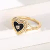 Anéis de casamento Caoshi Fashion Lady Band Black Heart Finger Ring Ring Delicate Jóias de esmalte moderno estilo de coloração dourado Acessórios