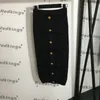 Klassieke gebreide jurk Retro Lion -knop Jurken High Taille Elastische rok vrouwelijke luxe persoonlijkheidsjurk designer rokken rokken