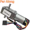 Micro DC Electric Double Shaft Worm Motor 6V 12V 24V com codificador de eixo duplo Baixa velocidade 6-150rpm no motor DC Auto-travamento