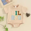 T-shirts 2024-01-11 Lioraitiin Summer Toddler Baby Boy T-shirts Rompers Big Bro Bro Broidered Letter Crewneck Short Sleeve Tops 240410