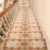 Mediterraan Modern Step Carpet European Style Jacquard Trap Mat Home Zelfklevende trap Tapijt niet-slip hout vol deken