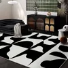 Sztuka czarno -biała minimalistyczna modelka dywanowa salon sofa stolik kawowy dywanik nordycki nowoczesny sypialnia nocna dywaniki