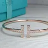 Desginer Tiffanybracelet Tiffanie Fashion t Home v Gold High Edition Classic Double T Diamond Gold Branslet Di Home Bransoletka mody