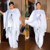 Africa Clothing 2 peças Conjunto de roupas africanas para mulheres Summer Summer elegante plus size Top Long Pant Combating Sets Muslim Suit 240319