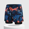 Men's Swimwear Adjustable Waist Swimming Shorts Pants Quick Dry Double Layer Swim With Elastic Slim Fit For Water