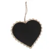 1pcs Signe de message en bois en forme de coeur avec hangage mini vintage Blackboard Chalkboard String Decorations de fête de mariage