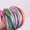 10 Mixed Color Plastic Headband Covered Satin Hair Band 9mm for DIY Craft