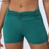 Yoga Tenues Femmes Shorts de yoga Soulevant les fesses Rencontre Buttom de la taille plissée pas de couture avant Running Training Fitness Shorts Y240410 Y240410