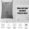Laundry Bags Back Of Door Clothes Hamper Space-Saving Accessories With 2 Hooks Floating Bag For Bathroom
