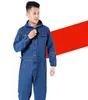 Arbetarkläder Arbetskläder övergripande denim Jumpsuit man/kvinnliga fabriksuniformer Arbetskläder Långärmad tjock huva svetsdräkt