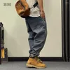 Herren Jeans American Fashion Hip Hop Cargo Streetwear Skateboard Harlan Hosen Männer Kleidung japanische Harajuku -Denim -Freizeithosen