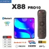 Box X88 Pro 10 Android 11.0 Smart TV Box 4 Go 64 Go RK3318 USB3.0 1080p H.265 4k 60fps Google Player Set Top Box Midea Player