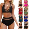 Nuovo Splicing Mesh Spalato Spalato Bikini High Bikini Impiccing Sexy Slimming Conservative Womens Swimsuit per donne CJ1S