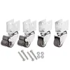 4Pcs Crib Casters Swivel Caster 1 inch Soft Rubber16-18mm Splint with Brake Wheels With Screws Furniture Hardware Fittings