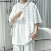 T-shirts pour hommes Incerun Tops 2024 Corée de style coréen DIAMPRE CONCEPTION T-SHIRTS Solides Camiseta à manches courtes simples décontractées S-5XL