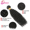 Brésilien Afro Kinky Curly Bundles Bundles à cheveux humains avec fermeture 4x4 partie gratuite Remy Hair Extneisons 4BUNDLES AVEC LA CLOSE