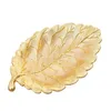 Plates Small Golden Leaf Tray Decorative Gold Trinket Dish Jewelry Bowl Vanity Birthday Gift For Women Home Decor