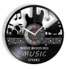 Où les mots échouent la musique parle de citation musicale art mural vinyle record mur horloge guitare décorative lp horloge rock n roll music cadeau