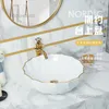 Nordic Platform Basin Bathroom Washbasins Ceramic Creative Bathroom Sinks Single Basin Household Kitchen Washing Sinks Modern