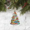 2022 2d Wood Christmas Tree Decorations Bird Parrot Rooster Cows Book Gekleurde ballen Xmas Tree Ornaments Home Decor Nieuwjaar Gift