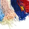 100 pezzi colorati vestiti di corda tag tag poliestere tag perline in plastica etichette fatte a mano con perno a righetta di fissaggio