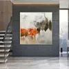 Toile de peinture à l'huile orange moderne peinture abstraite décoration mural affiches et imprimés Cuadros Home Design Decor Image