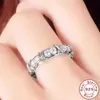 Band Rings Luxury 925 sterling silver ring and Aaa zircon crystal ring set suitable for womens engagement jewelry gifts with 2 color options J240410