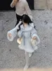 Arbeitskleider 2024 Frühlings 2 -Stück -Kleid -Sets Frauen lässige elegante Kapuzenmäntel süße französische kurze Party weibliche japanische Lolita -Anzüge