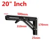 2PCS Black Furniture Triangle Folding Angle Bracket Heavy Support Adjustable Wall Mounted Bench Table Shelf Bracket