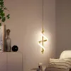Pendellampor moderna ledtrådar med minimal kreativitet sängbord lamptak för hemdekoration sovrum och inomhusbelysning yq240410