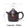 350 ml fabriqué à la main Black Galaxy Kettle Yixing Argile Toile Modèle de grues peintes à la main Signification Longévité de santé appropriée 2 ~ 5 personnes