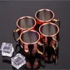 2pcs 60ML Shot Moscow Mule Mugs Set Cocktail Mini 2-Ounce Whiskey Espresso Wine Drinkware Copper Plated Cups for Drinks Bar Tool