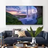 Landscape Iceland Waterfall Canvas Painting Nature Sunrise Posters and Prints Wall Art Pictures Living Room Home Decor No Frame