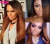 Ombre 1b30 Color Brazilian Human Hair Full Lace Wig Silky Straight Two Tone Lace Front Wig 130 density6810340