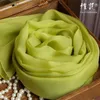 Halsdukar Pure Silk Neck Scarfs Wraps Solid 100% Real Silk Long Scarves Women Square Silk Scarf Green Bandana Gift till Mother Hangzhou 240410