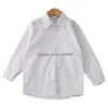 Abiti da ragazza Summer Spring Girls Lace Cotton Solid Biancini bianchi per bambini camicie a camicetta con maniche lunghe per bambini 240307 Drop Delive Dh8n5