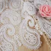 1 야드 아프리카 레이스 직물 고품질 흰색 캐슈 자수 수용성 나이지리아 레이스 직물 바느질 파티 웨딩 드레스