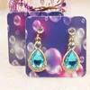 50pc /lot 5*5cm full color print earring display card tag paper marble/flower/dreamcatcher earring package hang card tag label