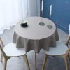 Table de table en PVC à l'huile à l'huile imperméable complexe rond étanche pour manger la couleur unie de taille de taille 120 cm de diamètre