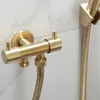 Handgehaltenes Bidet Sprühgerät Douche Toilettenkit Pinsel Gold Shattaf 304 Sus Kupferventil -Set Wasserhahn -Set