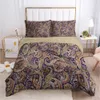 3D Bedding Sets Gray Duvet Covers Pillowcase Quilt Cover Set Comforter Case Bed Linen King Queen Twin Single Paisley Design