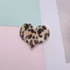 35Pcs/Lot 4.5*3.5CM Felt Leopard Heart Padded Applique For Clothes Hat Sewing Supplies DIY Hair Clip Accessories Patches