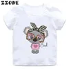 T-shirts kinderen grappige dieren t-shirts schattige koala drive een auto cartoon grafische meisjes kleding zomer baby jongens t shirt kinderen topsoo5445 240410