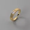 Ringos de cluster 925 STERLING SLATER SILME ANEL DE ZIRCON GOLD STRILHA PARA MAN HOMENS MAIS MAIS AJUSTÁVEL DE CASAMENTO AJUSTÁRIO DIÁRIO JOIXAS DOIS