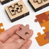 Coupure de pale de lame en acier, motif de puzzle, matrices de coupe en cuir, Japon, 1,57 "
