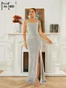 Casual jurken Missord Gray Summer Spaghetti Elegant Party for Women 2024 prom jurk