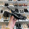 Free Shipping Dress Womens Heels Shoes Heel Length 2.5cm Designer Loafers Shoe Girl Mary Jane Pumps Black White Milk Tea Patent Leather With Box Size 35-39