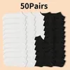 Women Socks 30/50 Pairs Unisex Short Men Non-slip Solid Sock Low Cut Ankle White Black Grey Summer