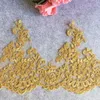 2-3yards/lot gül altın dantel trime kumaş çiçek venise venedik dantel trim aplike dikiş zanaat düğün için Aralık